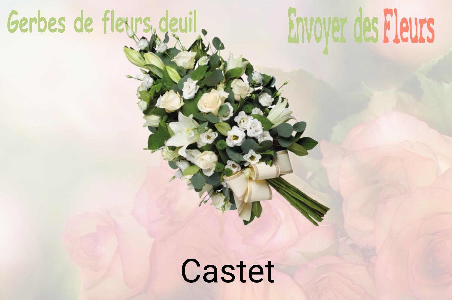 Gerbe de fleurs de deuil livrée à Castet
